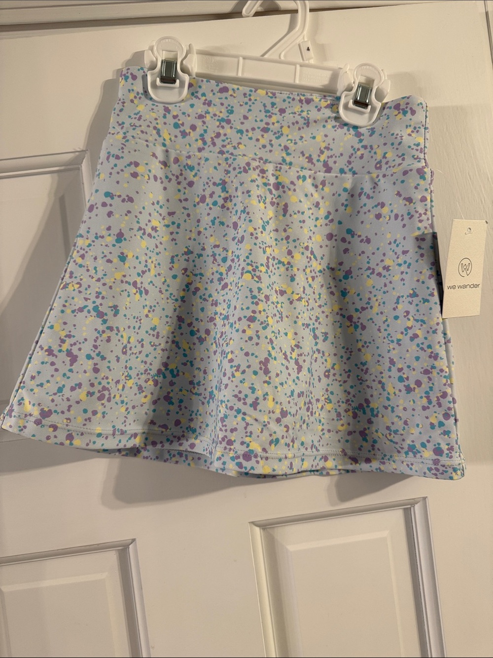 We Wander Light Blue Speckled Circle Skirt girls size small 6-7 NWT